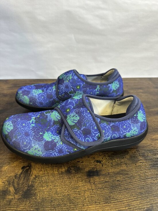 Alegria Shoes - Alegria Spright Baby Bloomer Shoes Size 7 -7.5 37 Blue Knit Slip-On Comfort Flat